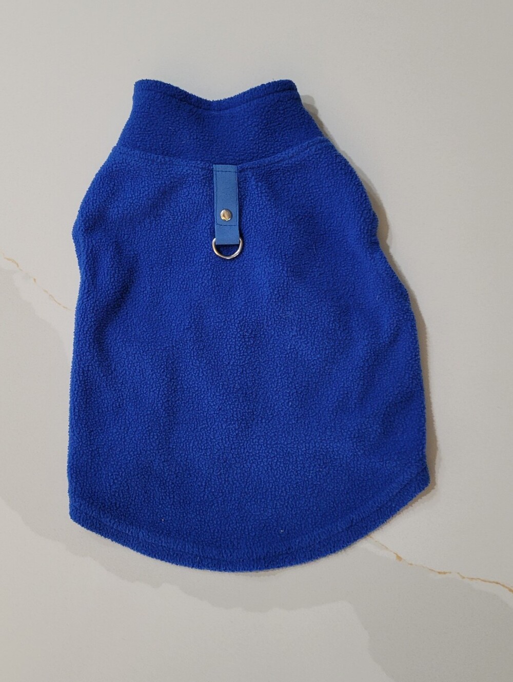 Cozy Blue Fleece Dog Vest - Built-In D-Ring